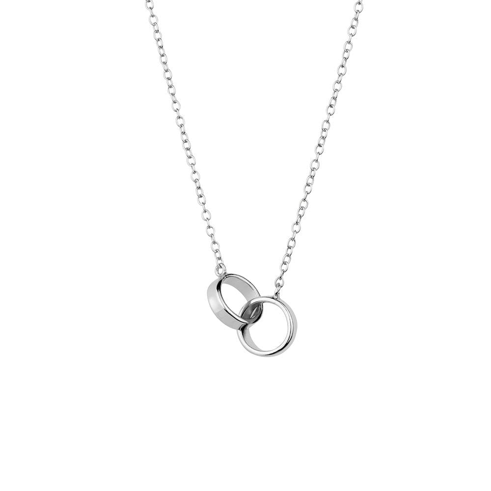 Entwining 2 Circle Necklace - 3 Colours
