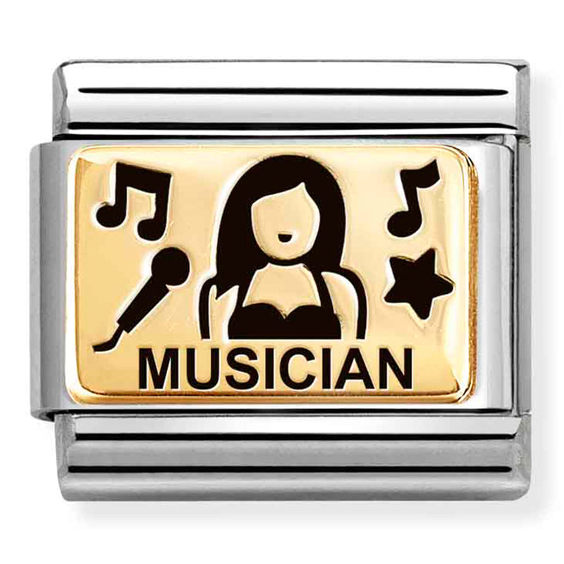 Occupation - Musician with Black Enamel Gold Charm