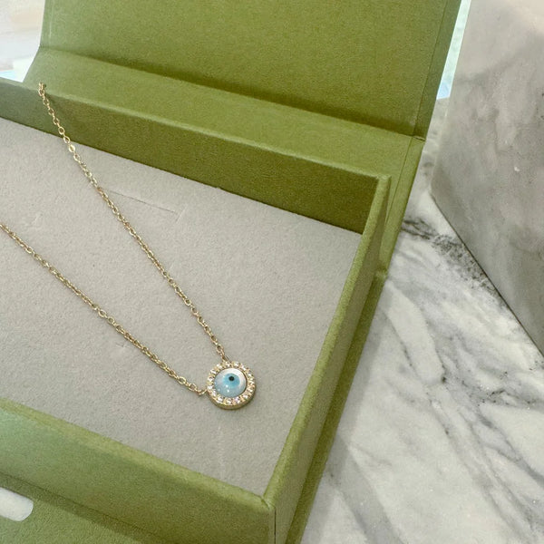 Circle Evil Eye Pendant - 2 colours