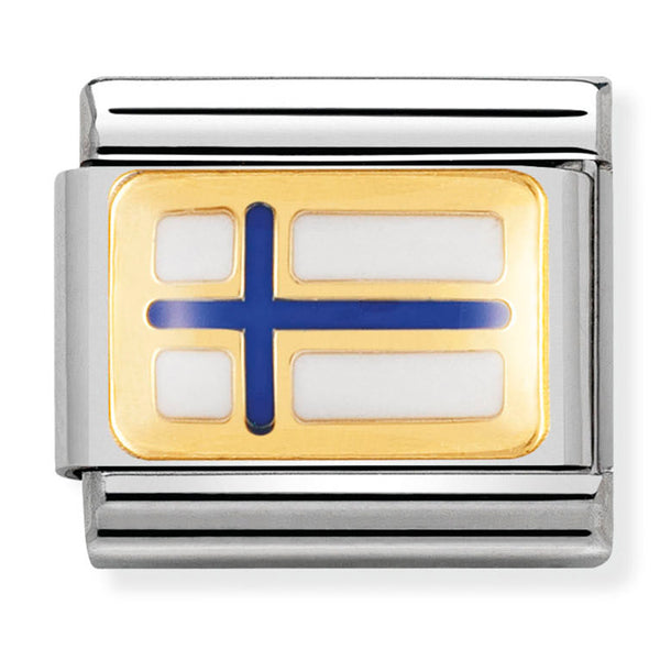 Europe Flag - Finland Gold Charm