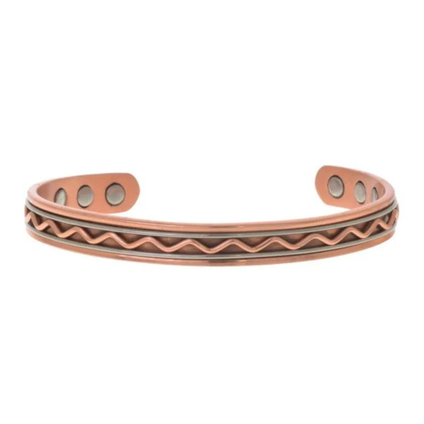 Equilibrium - Zigzag Wave Pattern Magnetic Cooper Bangle