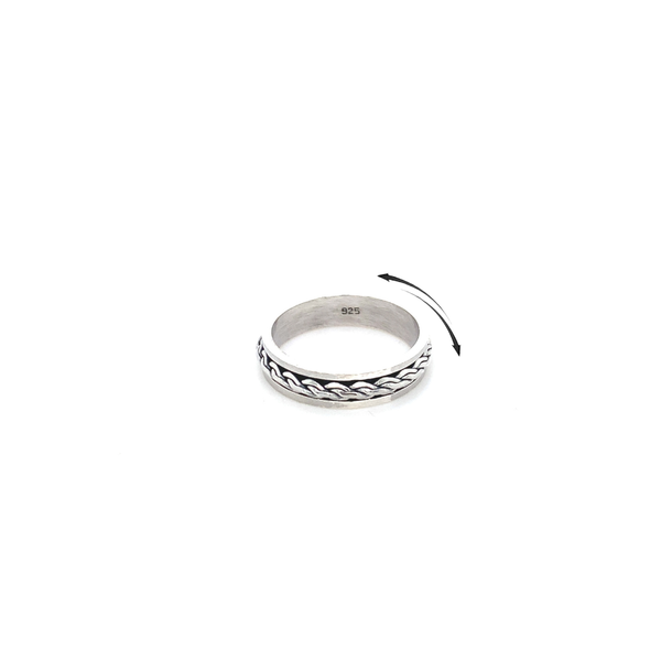 Spinner Ring - Sterling Silver w/ Braid Design