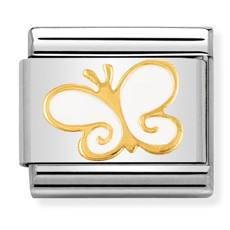Animals - White Butterfly Gold Charm
