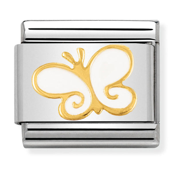 Animals - White Butterfly Gold Charm