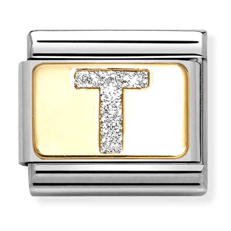 Glitter Gold - Letter T Charm