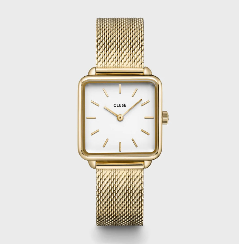 La Tetragone Gold Mesh/White Watch