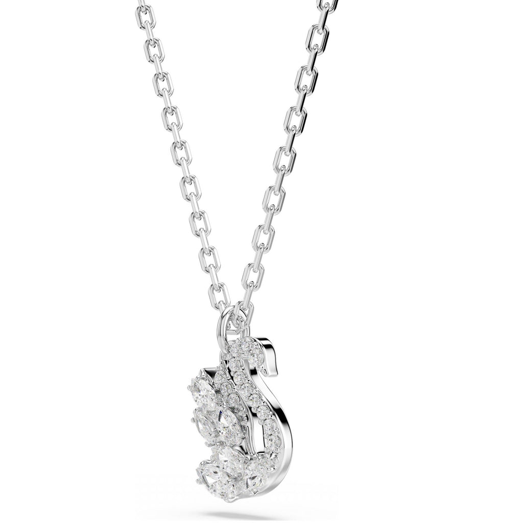 Swan: White Mixed Cuts Crystal Swan Pendant - 2 Colours