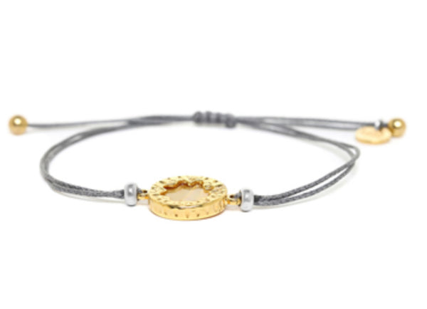 JUSTINE Wax Cord Disc Bracelet