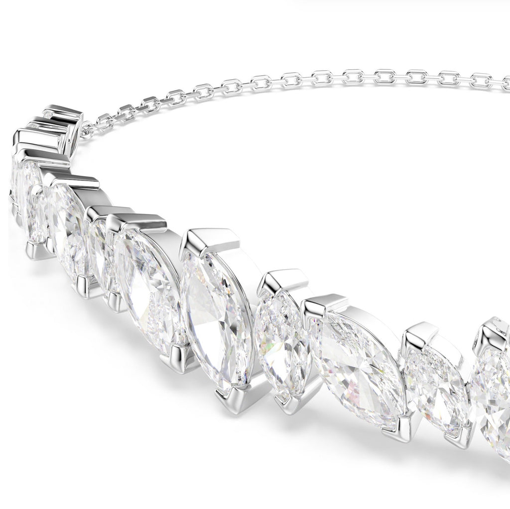 Mesmera: White Marquise Cut Silver Bracelet