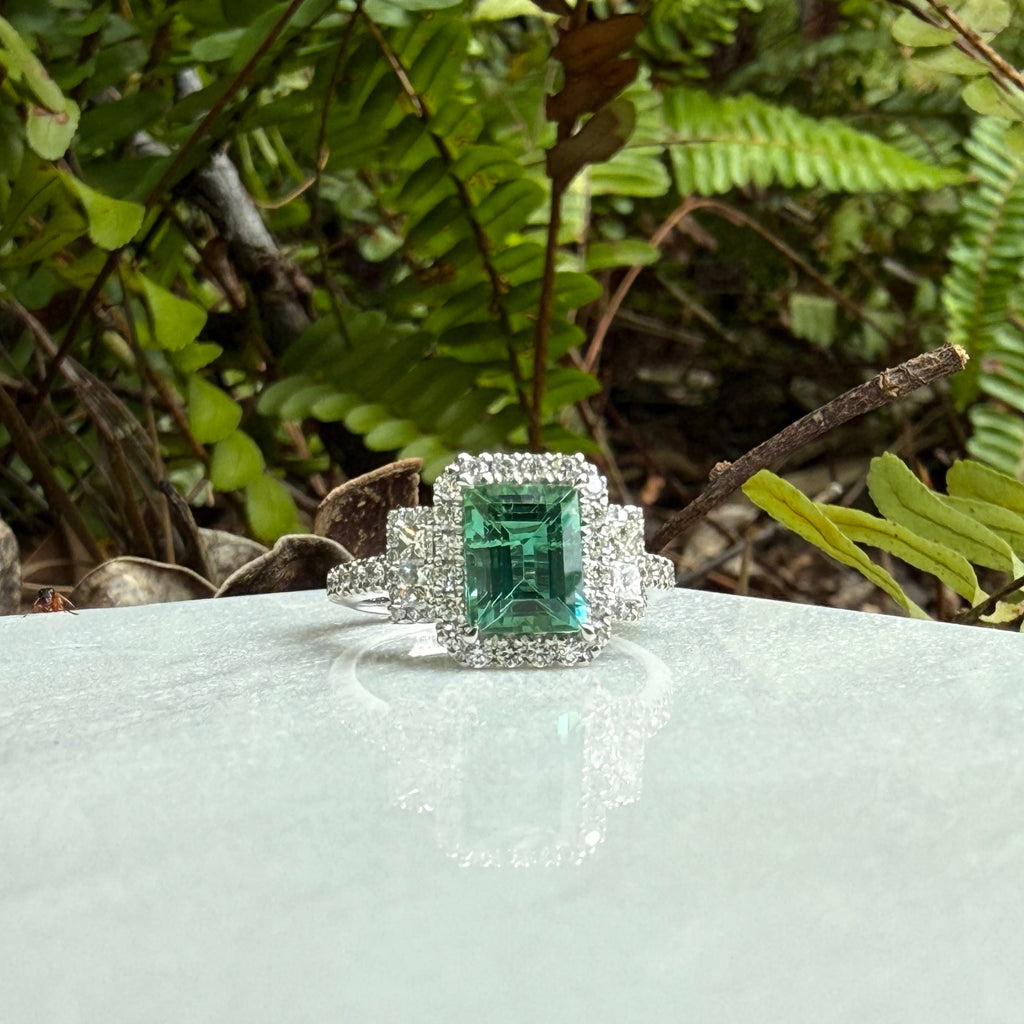 Stillwater Teal Tourmaline Ring