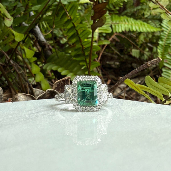 Stillwater Teal Tourmaline Ring