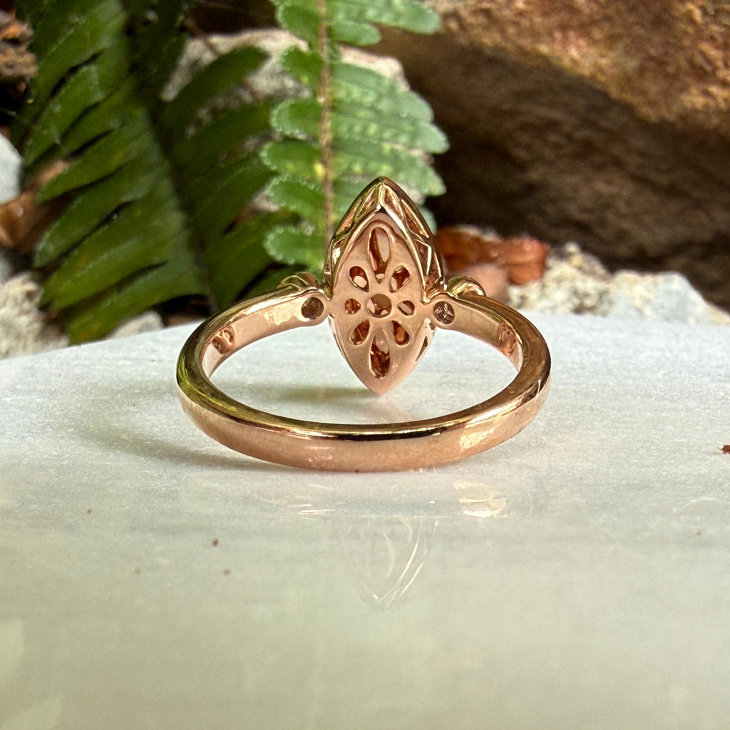 Frosty White Opal Rosegold Ring