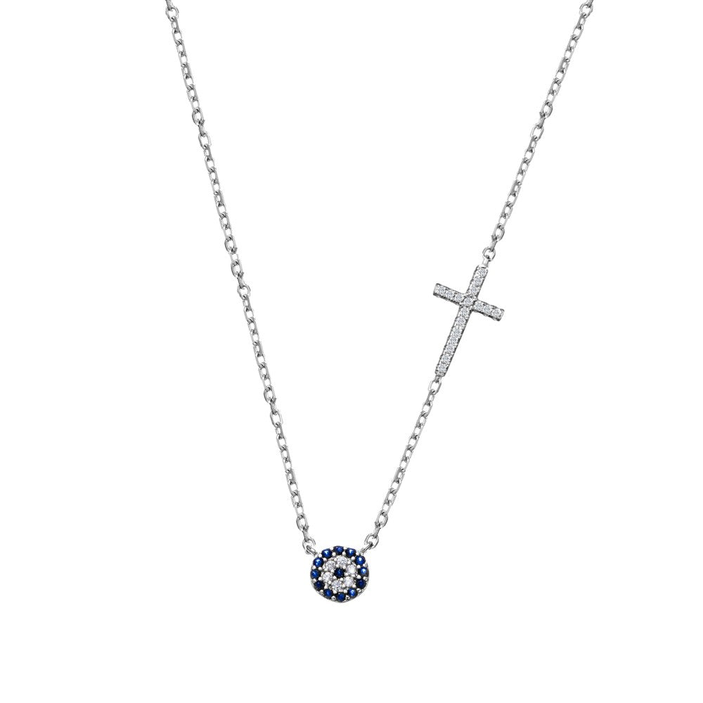 Evil Eye & Cross Necklace
