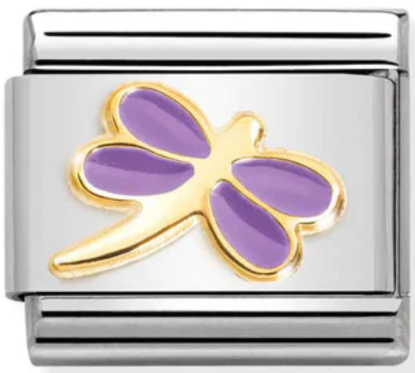 Animals - Lilac Dragonfly Gold Charm