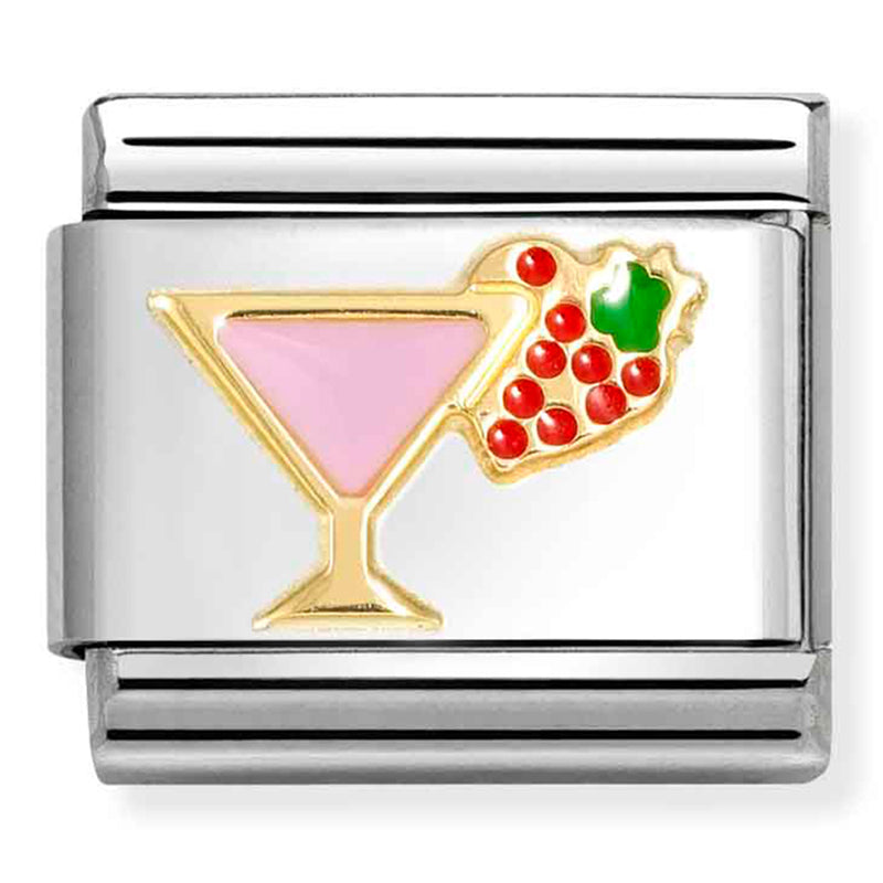 Food & Drinks - Pink Cocktail Gold Charm