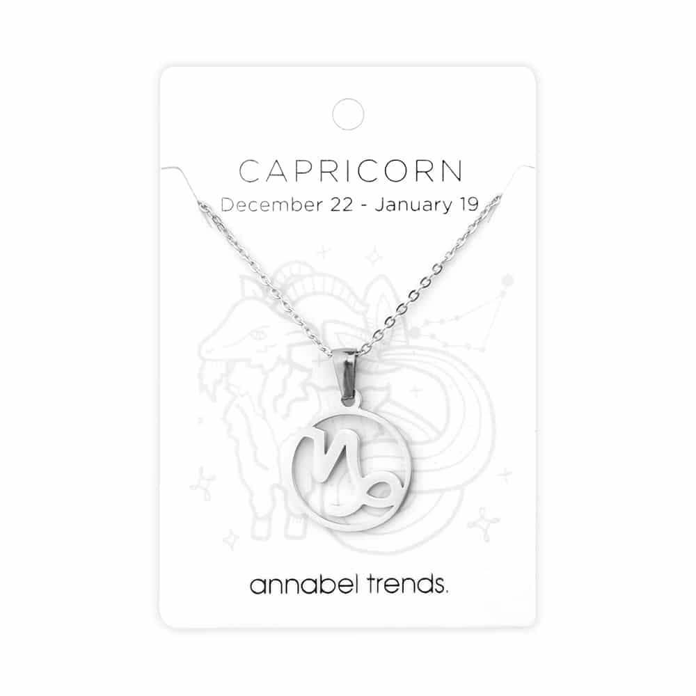 Zodiac Polished Stainless Steel Pendant
