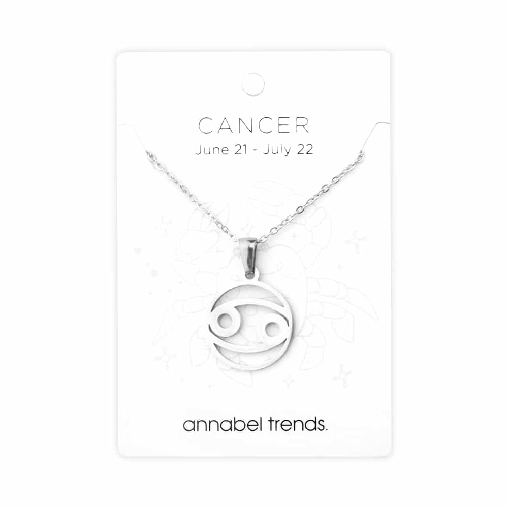 Zodiac Polished Stainless Steel Pendant