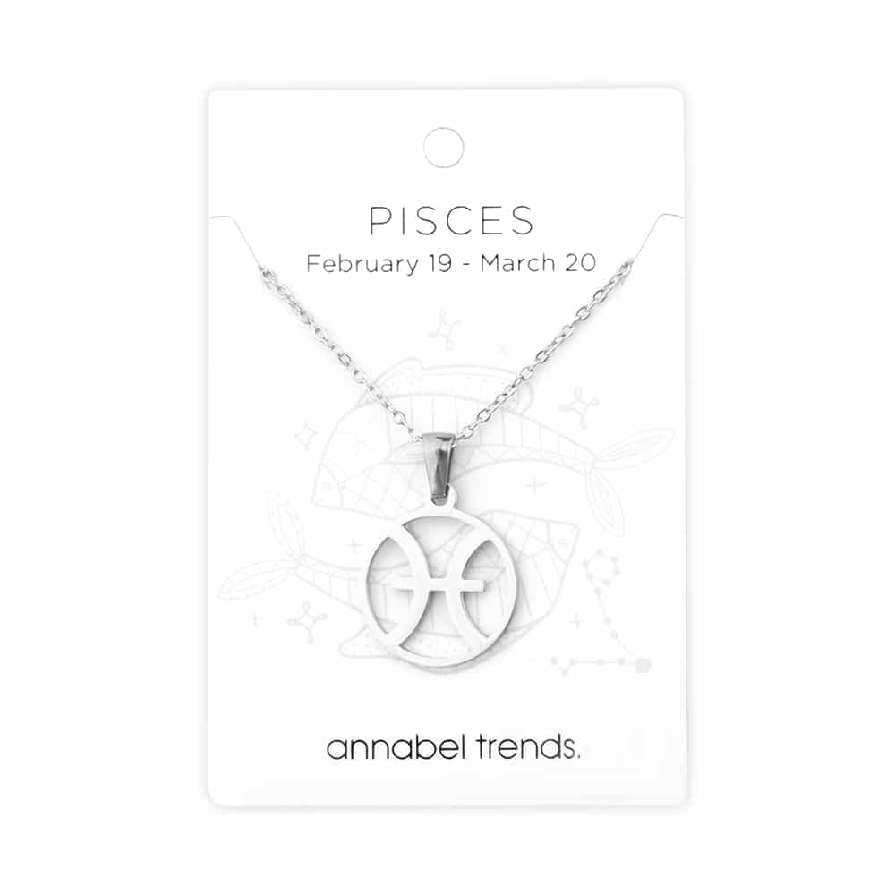 Zodiac Polished Stainless Steel Pendant