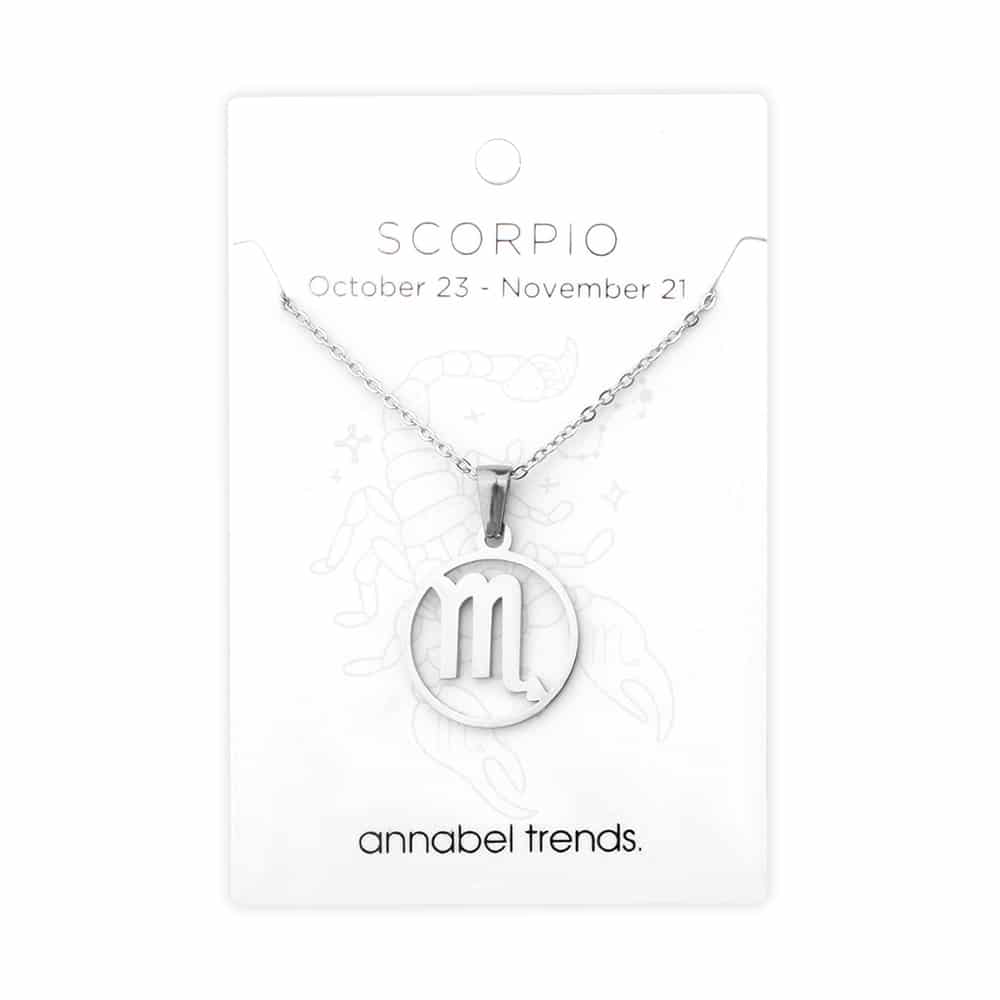 Zodiac Polished Stainless Steel Pendant