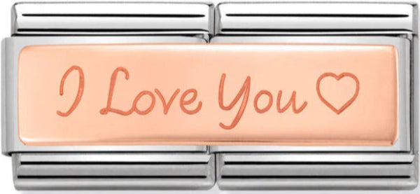 Double Links - I Love You Rosegold Charm