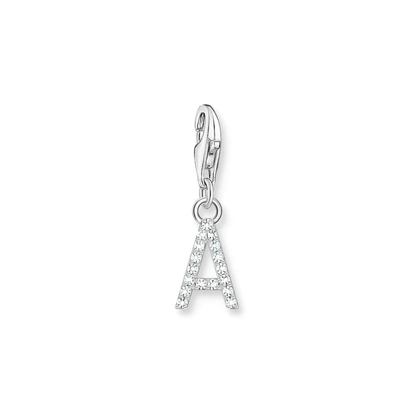 Charmista - Initial with CZ Silver Charm - 26 letters