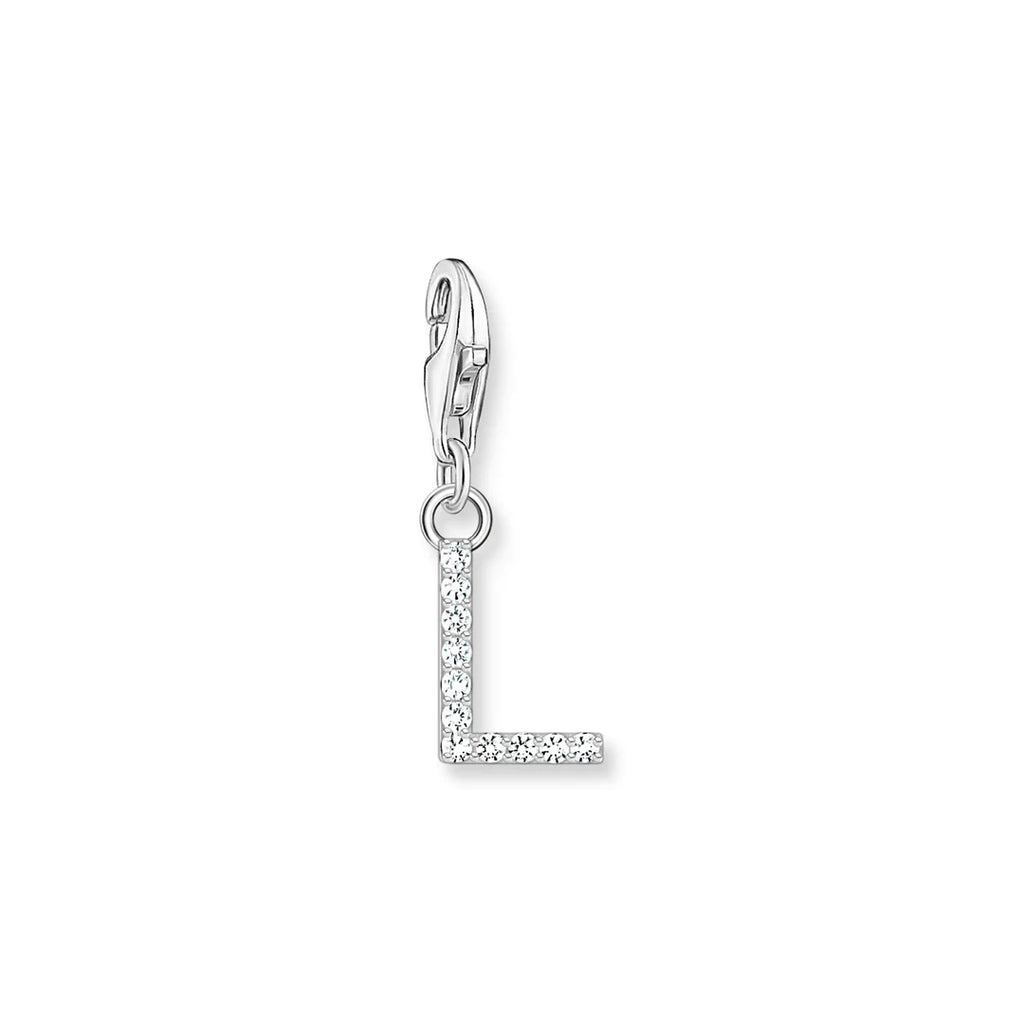 Charmista - Initial with CZ Silver Charm - 26 letters