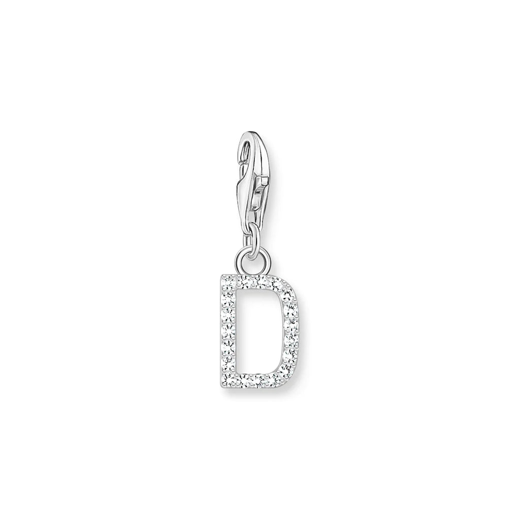 Charmista - Initial with CZ Silver Charm - 26 letters