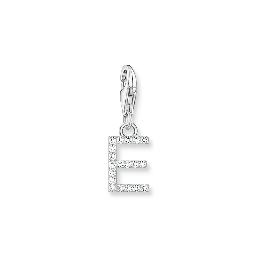 Charmista - Initial with CZ Silver Charm - 26 letters