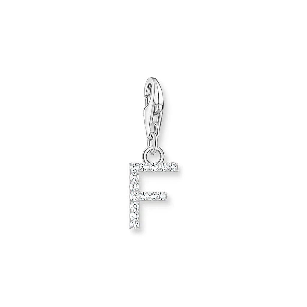Charmista - Initial with CZ Silver Charm - 26 letters