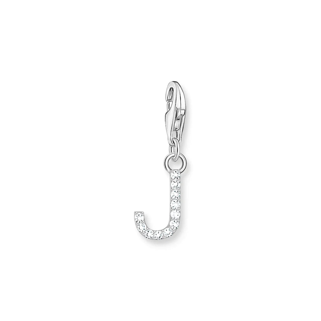 Charmista - Initial with CZ Silver Charm - 26 letters