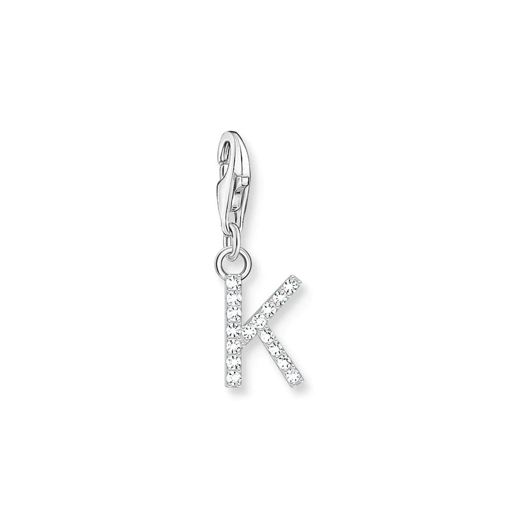 Charmista - Initial with CZ Silver Charm - 26 letters