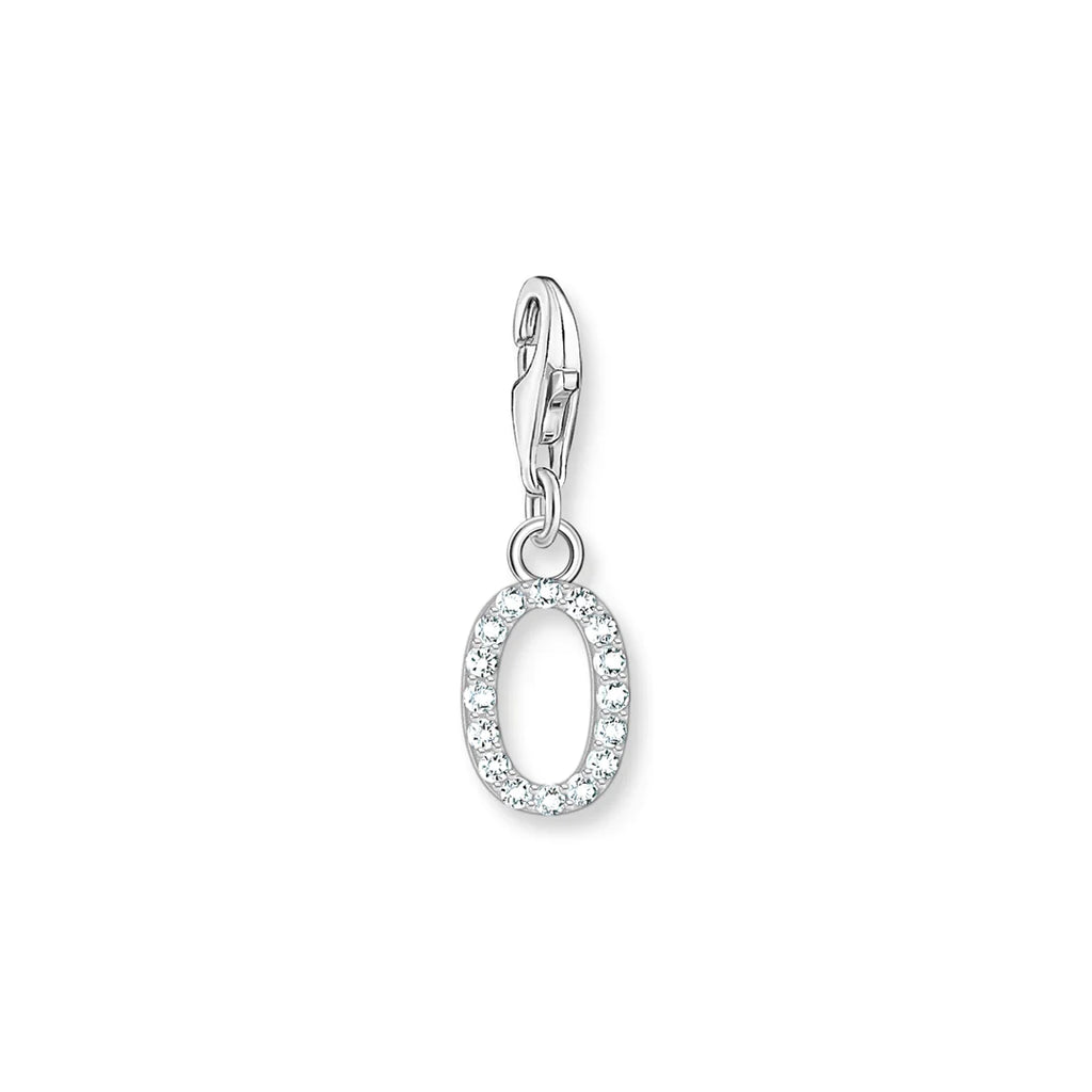 Charmista - Initial with CZ Silver Charm - 26 letters