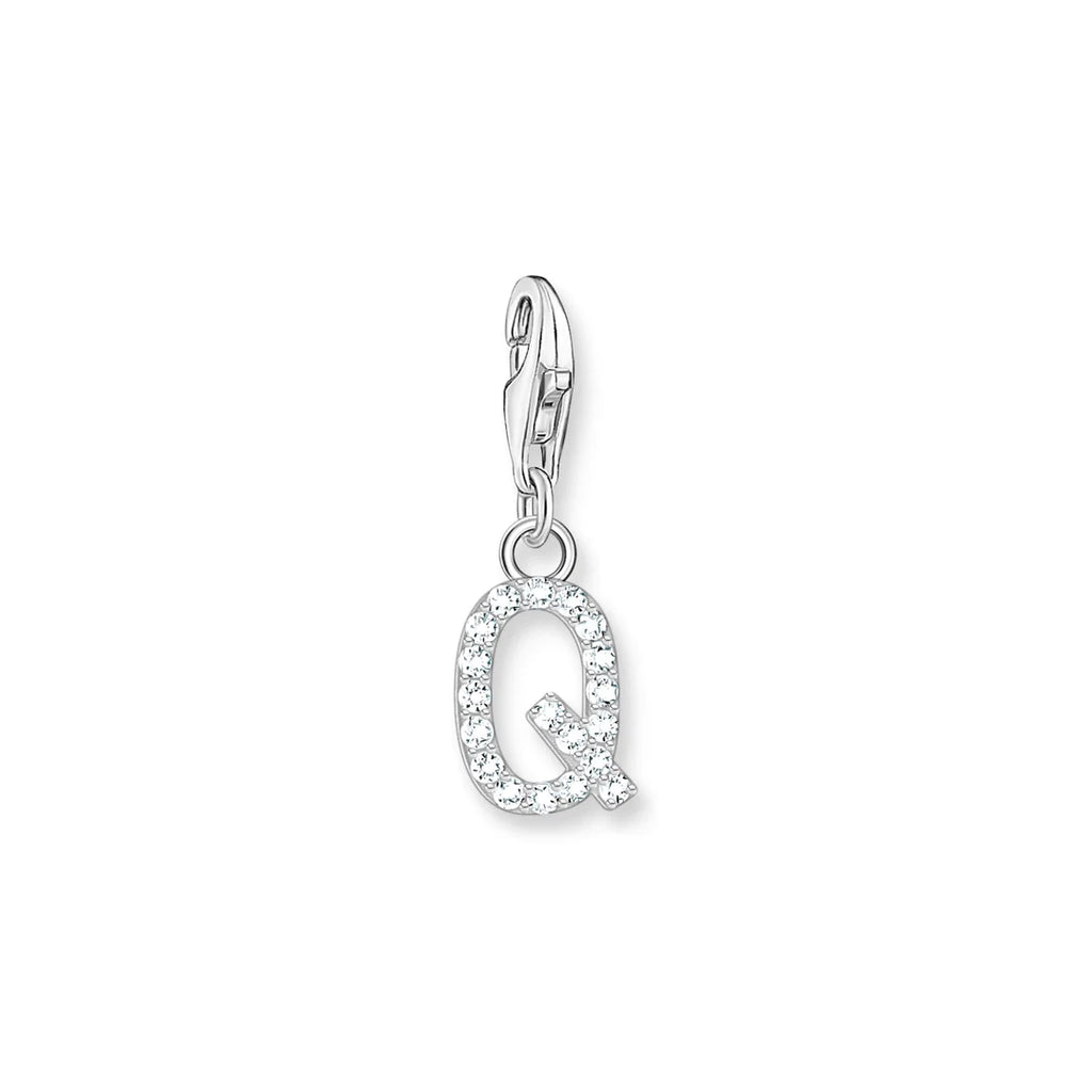 Charmista - Initial with CZ Silver Charm - 26 letters