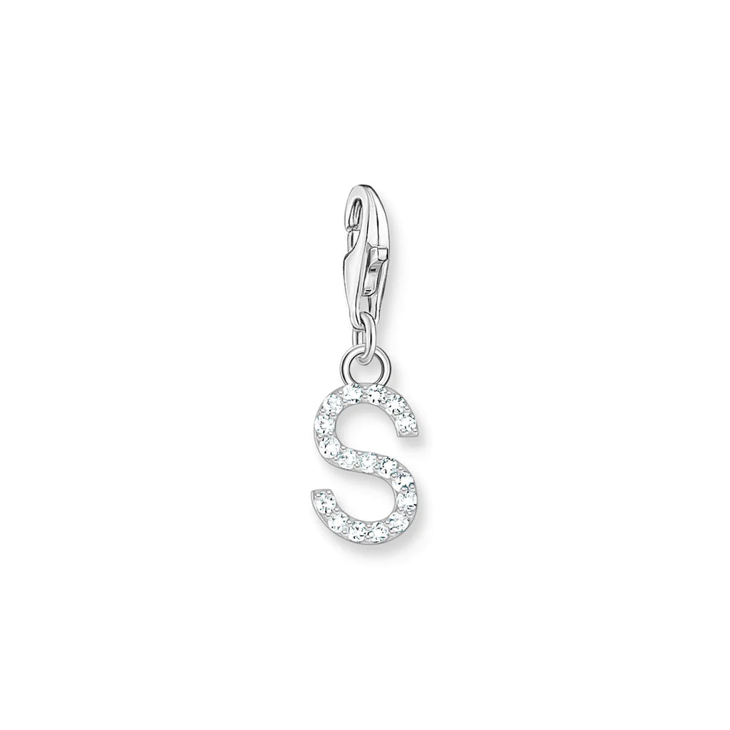 Charmista - Initial with CZ Silver Charm - 26 letters