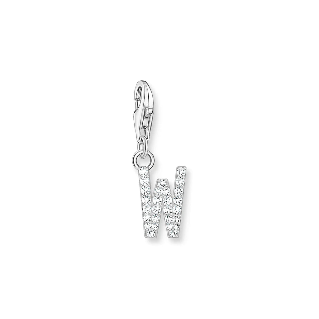 Charmista - Initial with CZ Silver Charm - 26 letters
