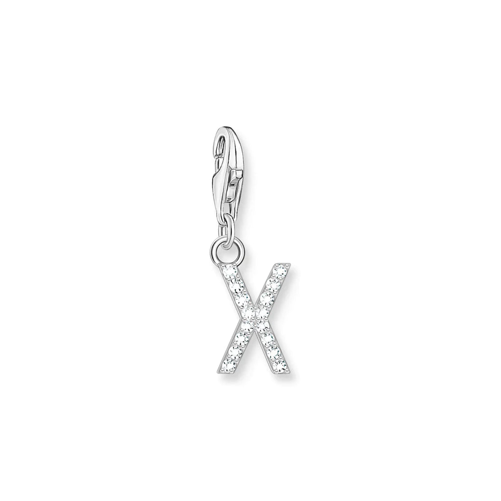 Charmista - Initial with CZ Silver Charm - 26 letters