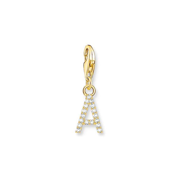 Charmista - Initial with CZ Gold Charm - 26 letters