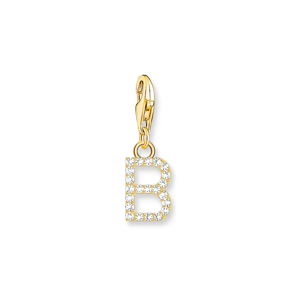 Charmista - Initial with CZ Gold Charm - 26 letters