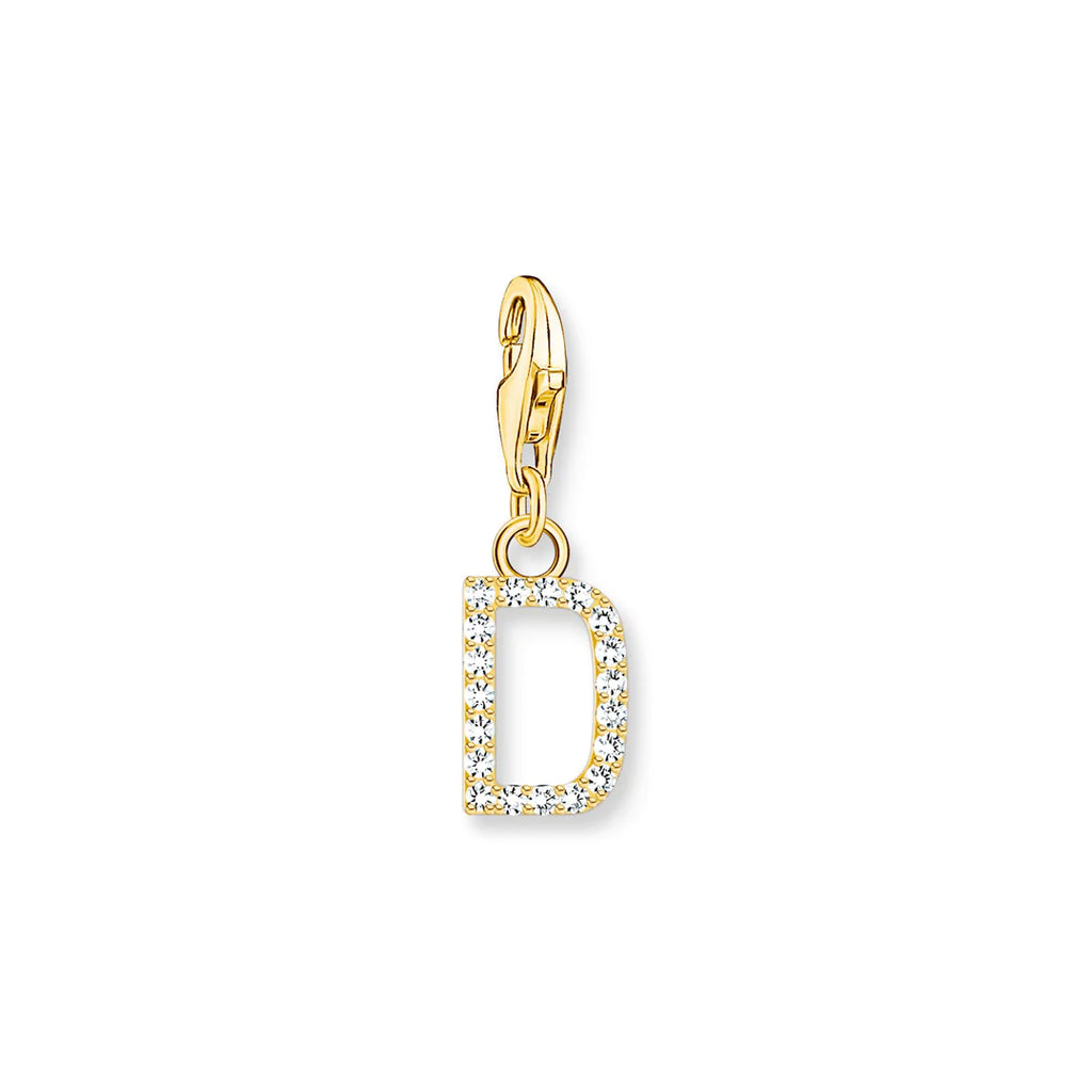 Charmista - Initial with CZ Gold Charm - 26 letters