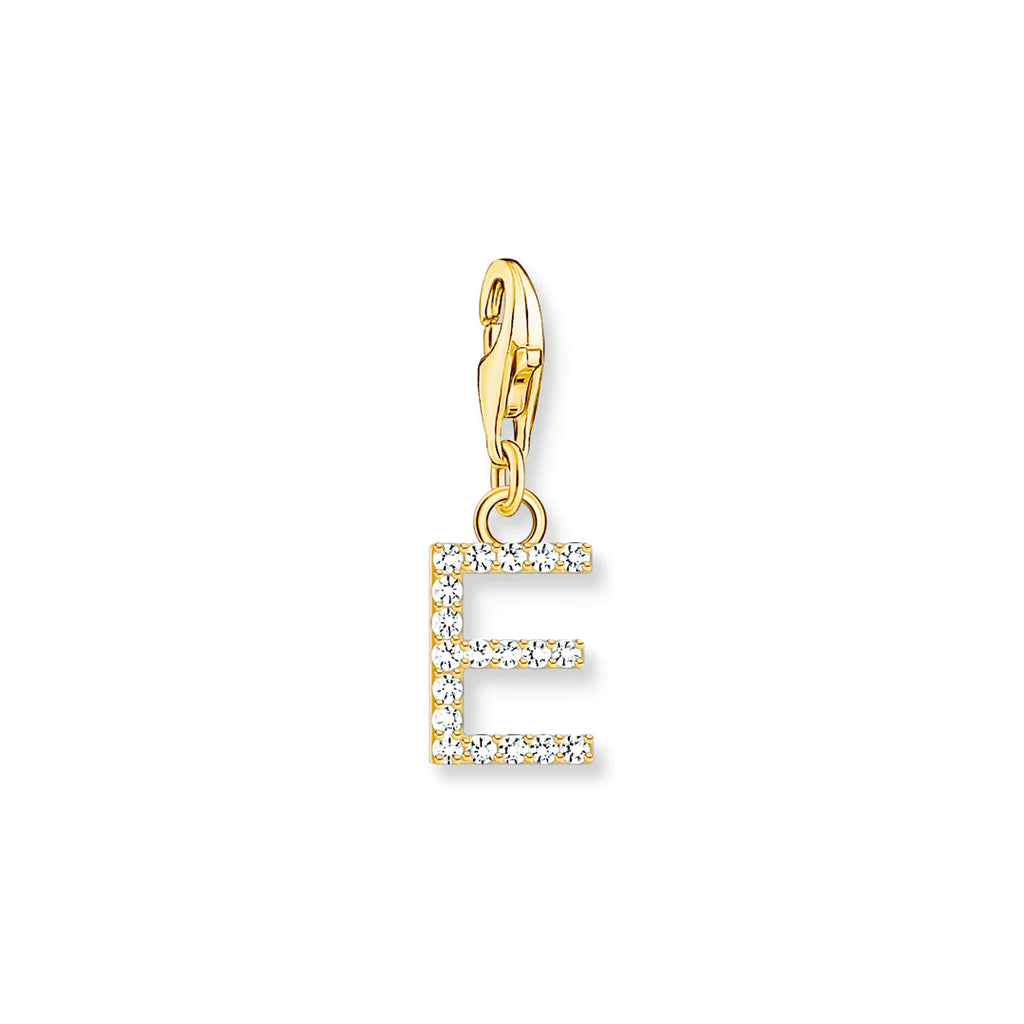 Charmista - Initial with CZ Gold Charm - 26 letters