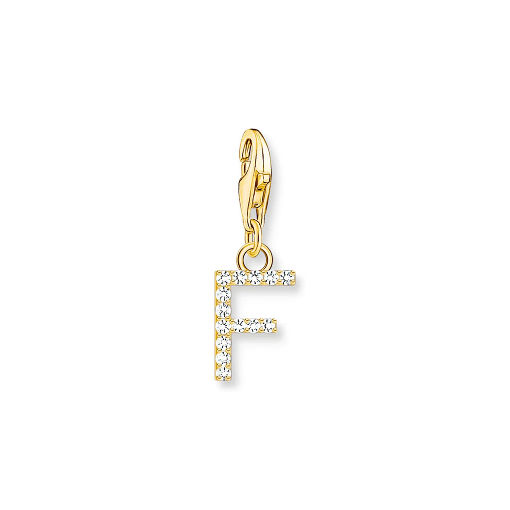 Charmista - Initial with CZ Gold Charm - 26 letters