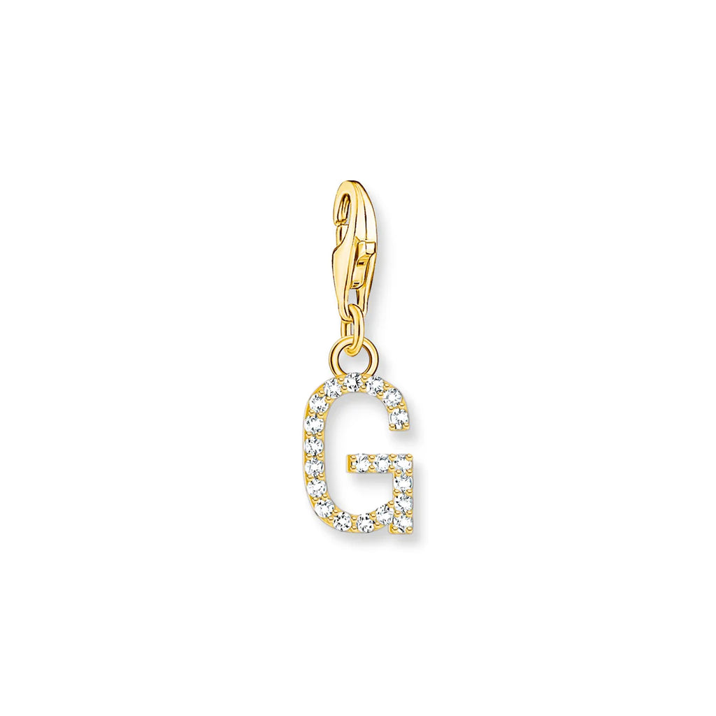 Charmista - Initial with CZ Gold Charm - 26 letters