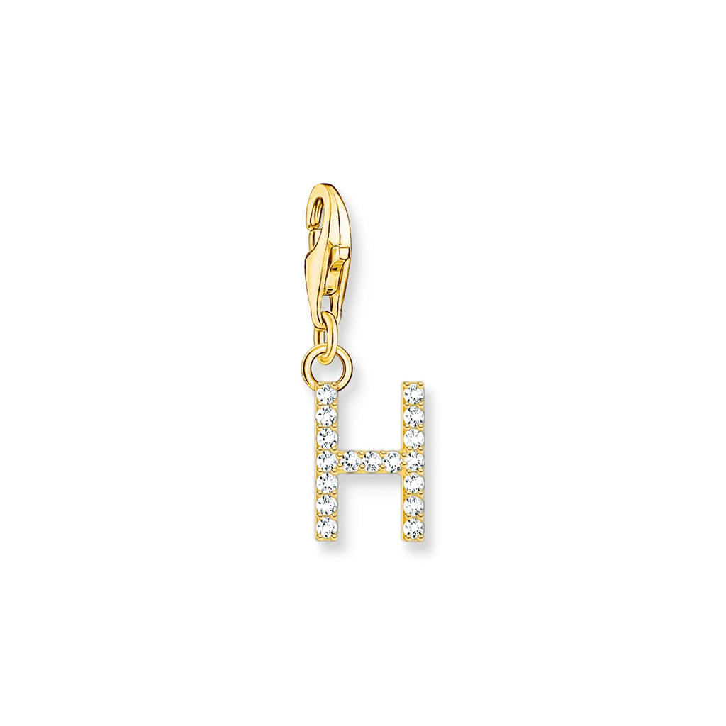 Charmista - Initial with CZ Gold Charm - 26 letters