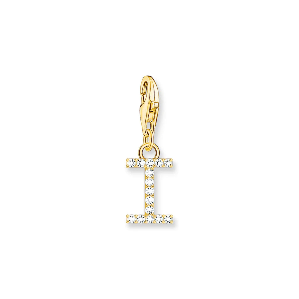 Charmista - Initial with CZ Gold Charm - 26 letters