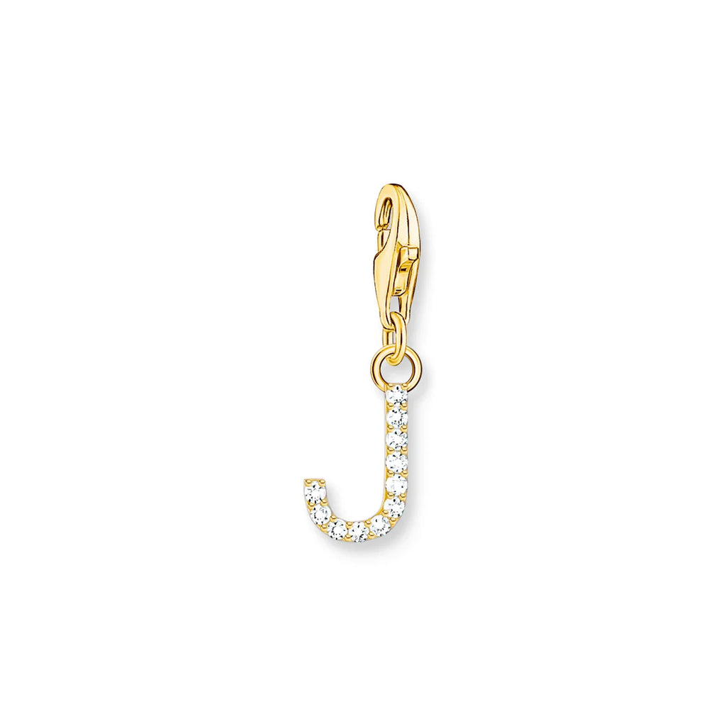 Charmista - Initial with CZ Gold Charm - 26 letters