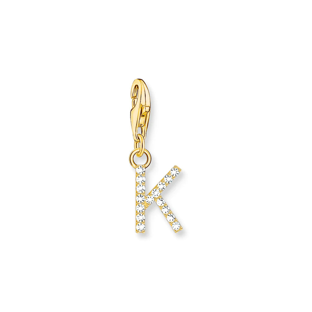 Charmista - Initial with CZ Gold Charm - 26 letters