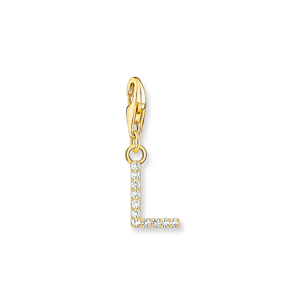 Charmista - Initial with CZ Gold Charm - 26 letters