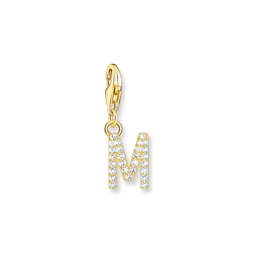 Charmista - Initial with CZ Gold Charm - 26 letters