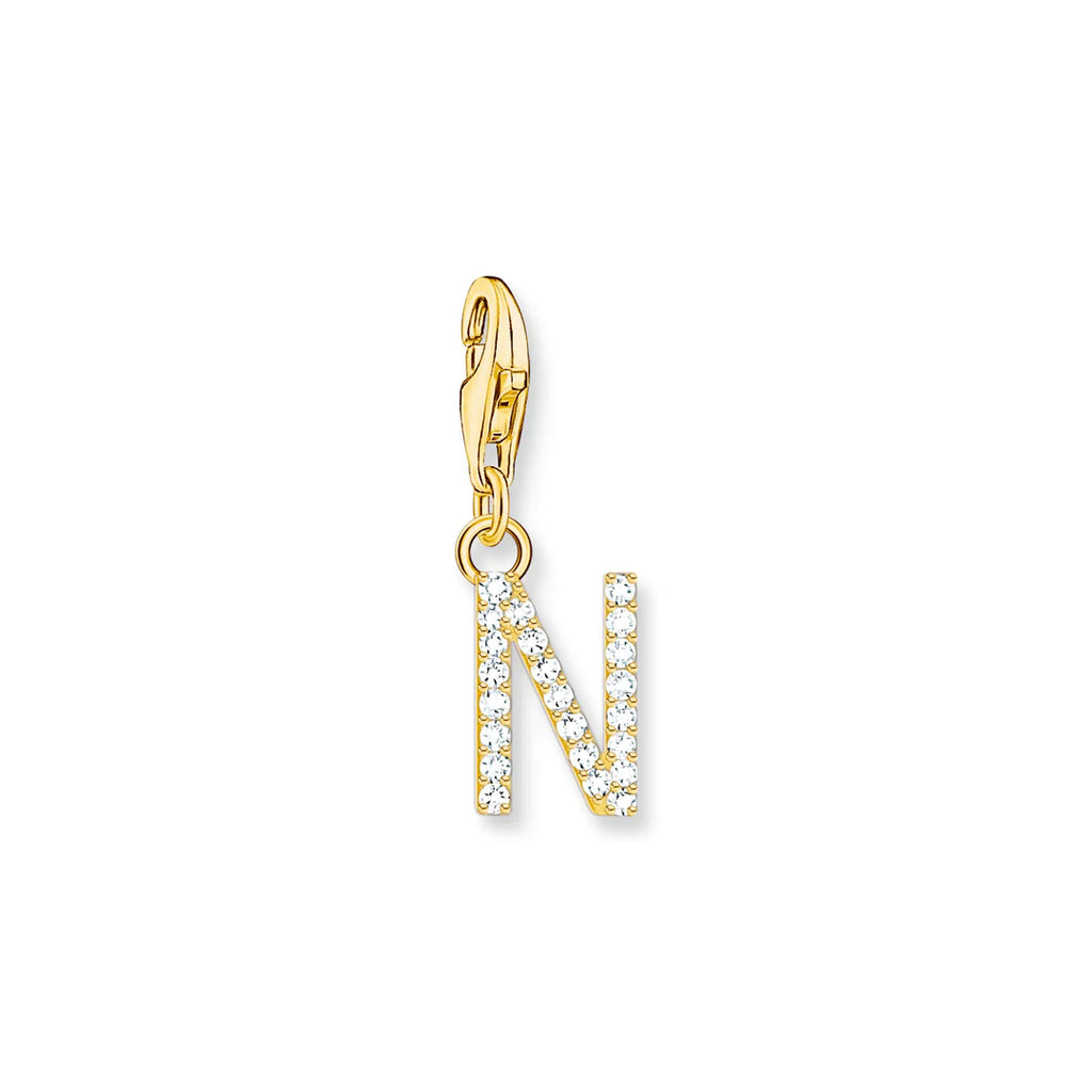 Charmista - Initial with CZ Gold Charm - 26 letters
