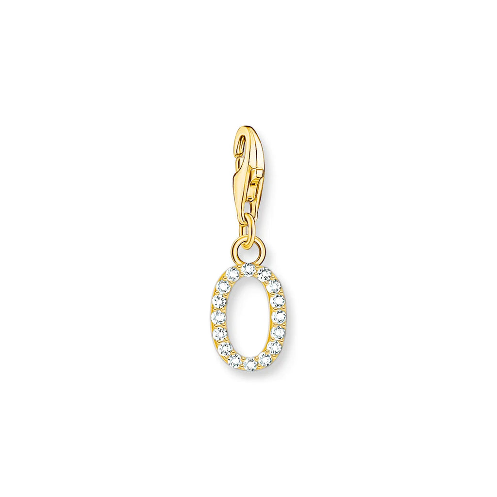 Charmista - Initial with CZ Gold Charm - 26 letters